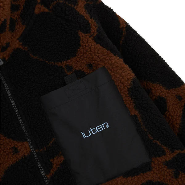 IUTER MARBLE FUR ZIP NECK