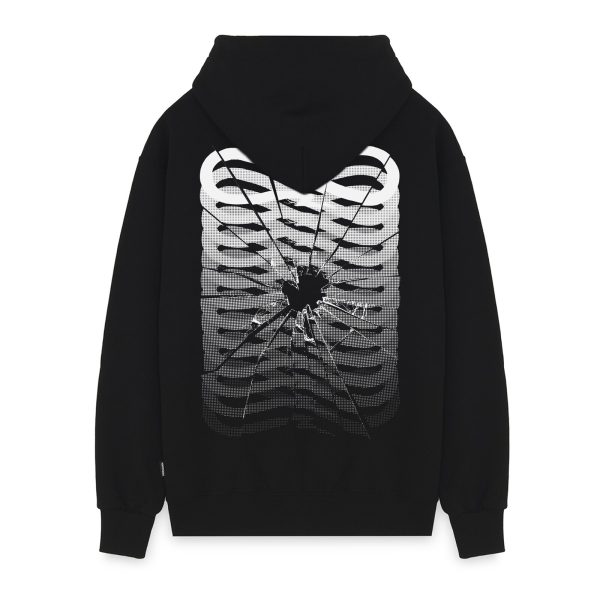 PROPAGANDA RIBS GLASS HOODIE BLACK