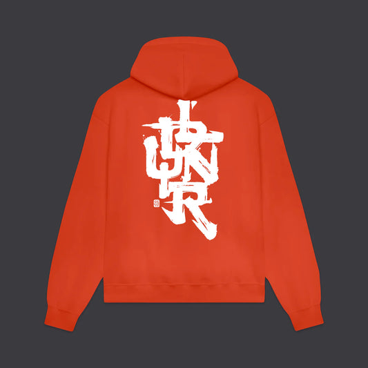 DOLLY NOIRE BRUSHSTROKE HOODIE BRIGHT RED