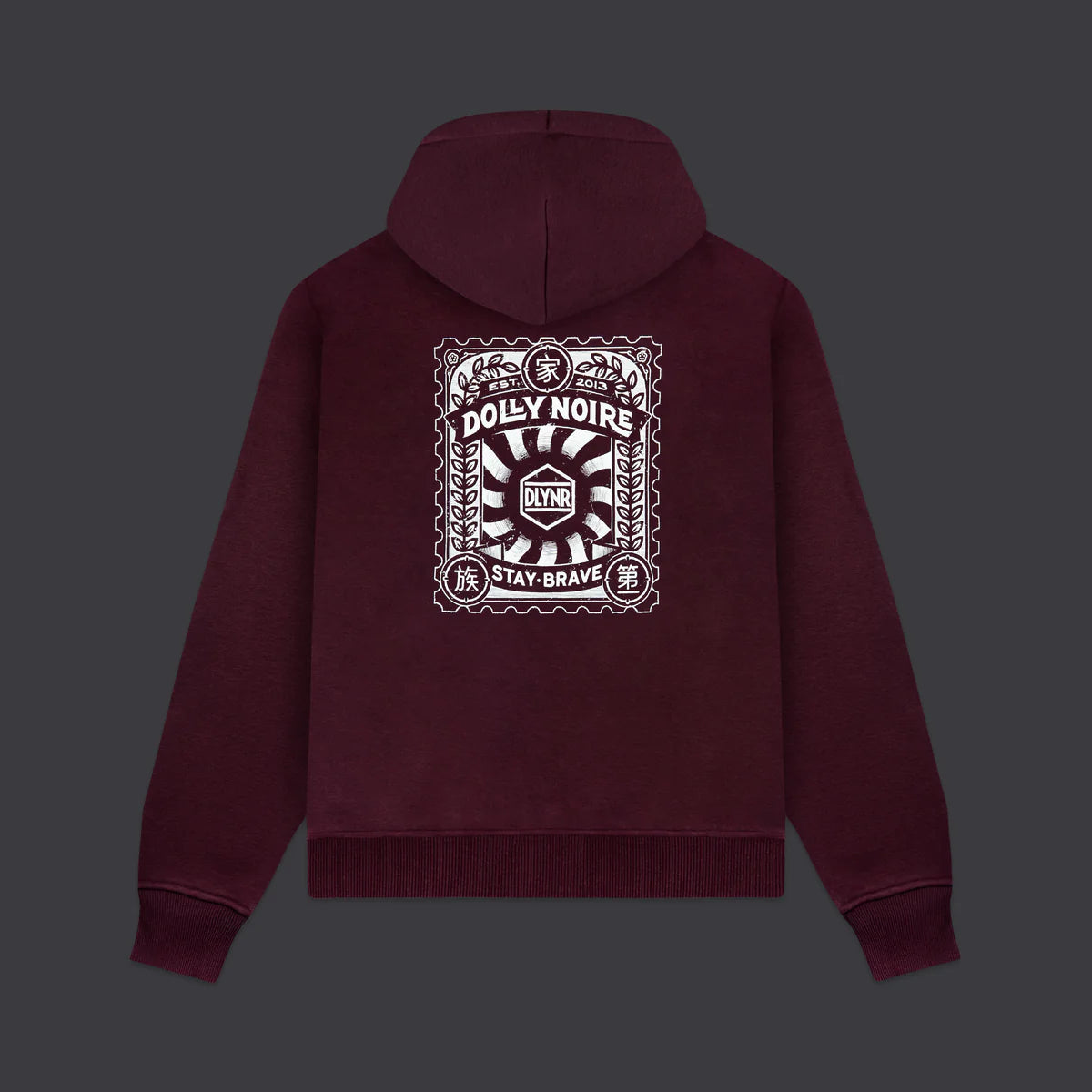 DOLLY NOIRE STAMP ZIP HOODIE PRUNE