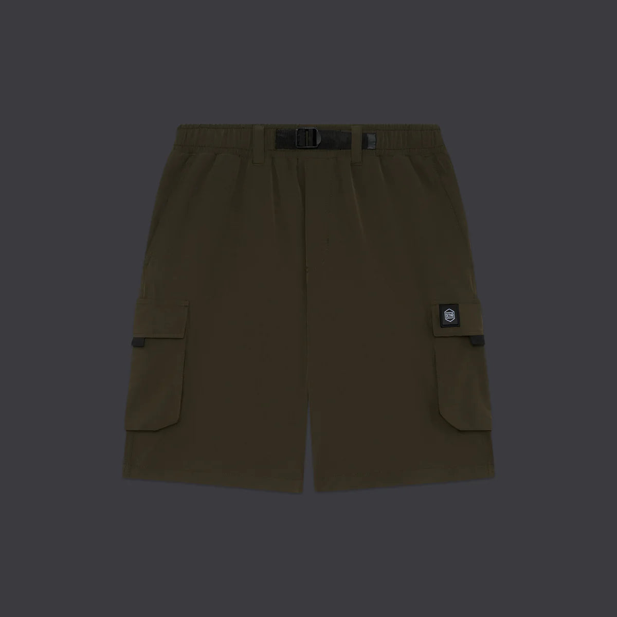 DOLLYNOIRE TECHNO CARGO SHORTS VERDE MILITARE