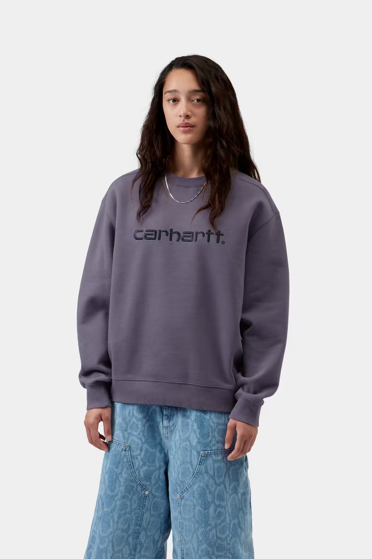 CARHARTT WIP W' CARHARTT SWEAT SHADY PURPLE/DARK NAVY