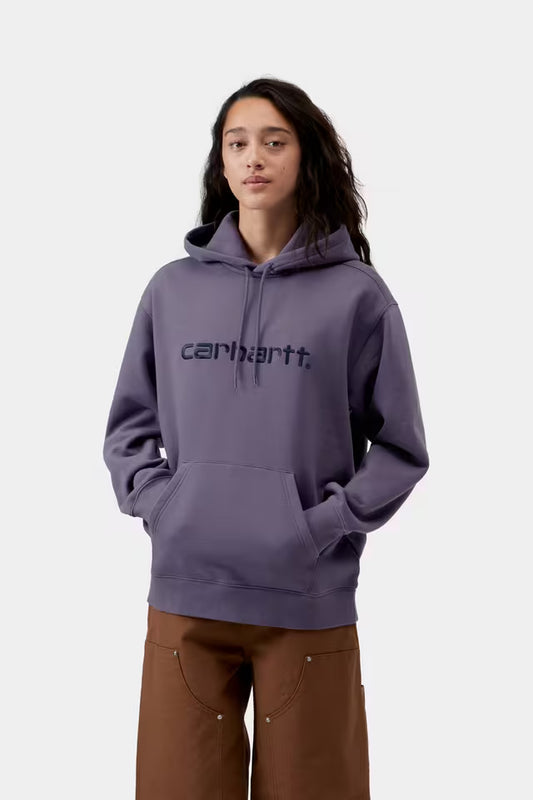 CARHARTT WIP W' HOODED CARHARTT SWEAT SHADY PURPLE/DARK NAVY