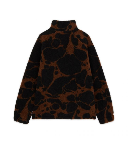 IUTER MARBLE FUR ZIP NECK