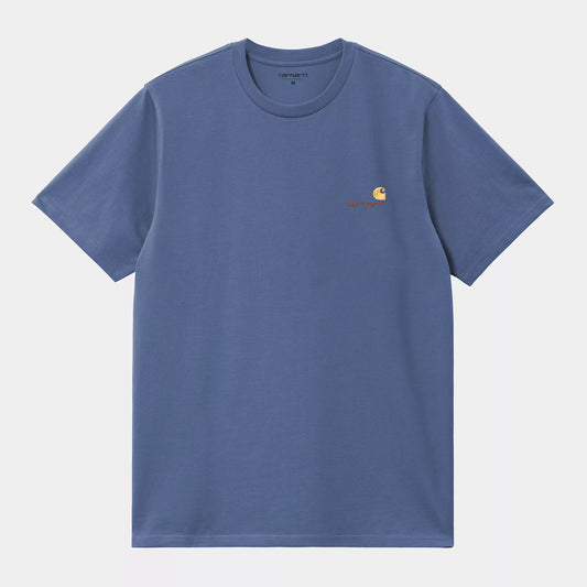 CARHARTT WIP AMERICAN SCRIPT T-SHIRT BLUE IRIS