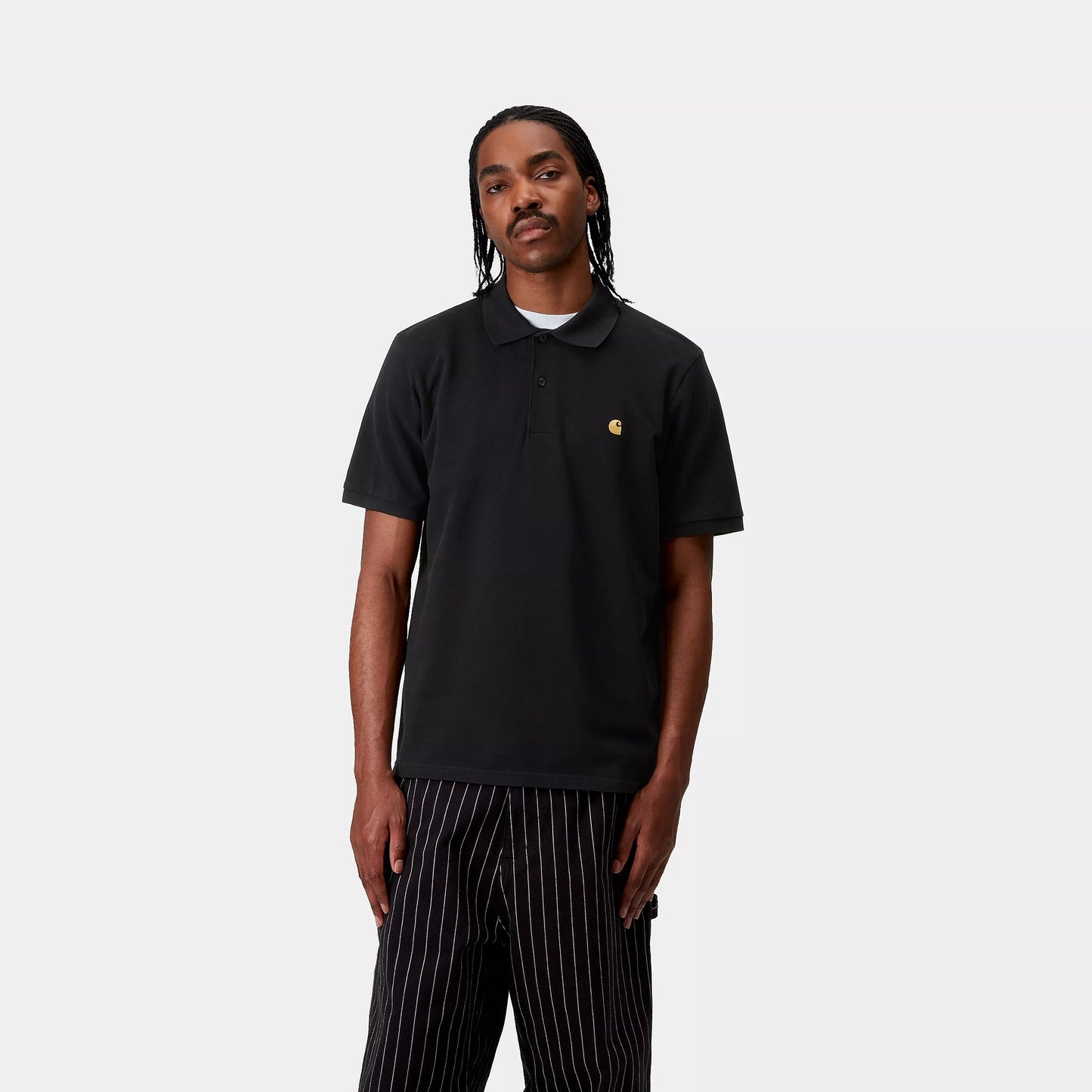 CARHARTT WIP CHASE PIQUE POLO BLACK