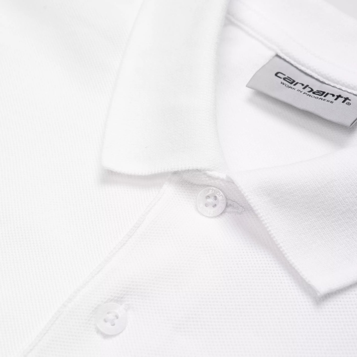 CARHARTT WIP CHASE PIQUE POLO WHITE