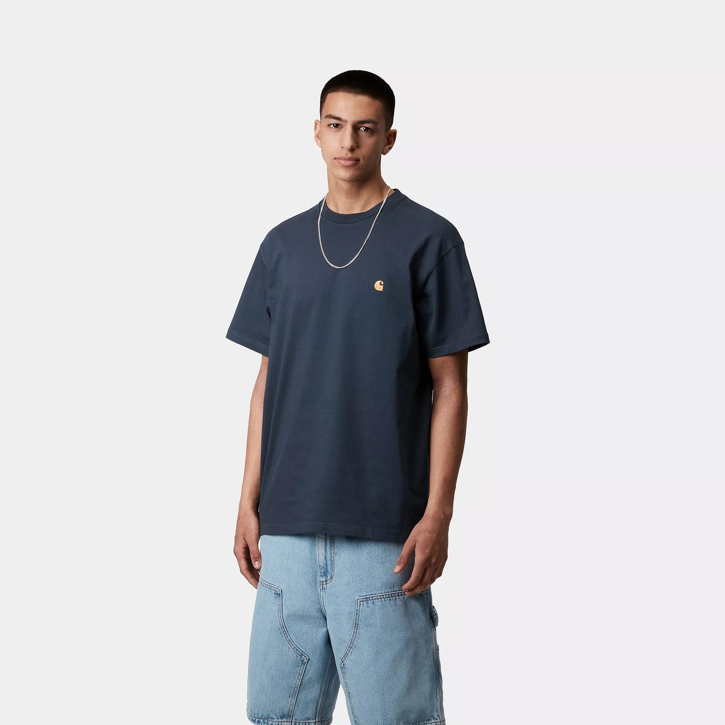 CARHARTT WIP CHASE T-SHIRT DUSKY BLUE