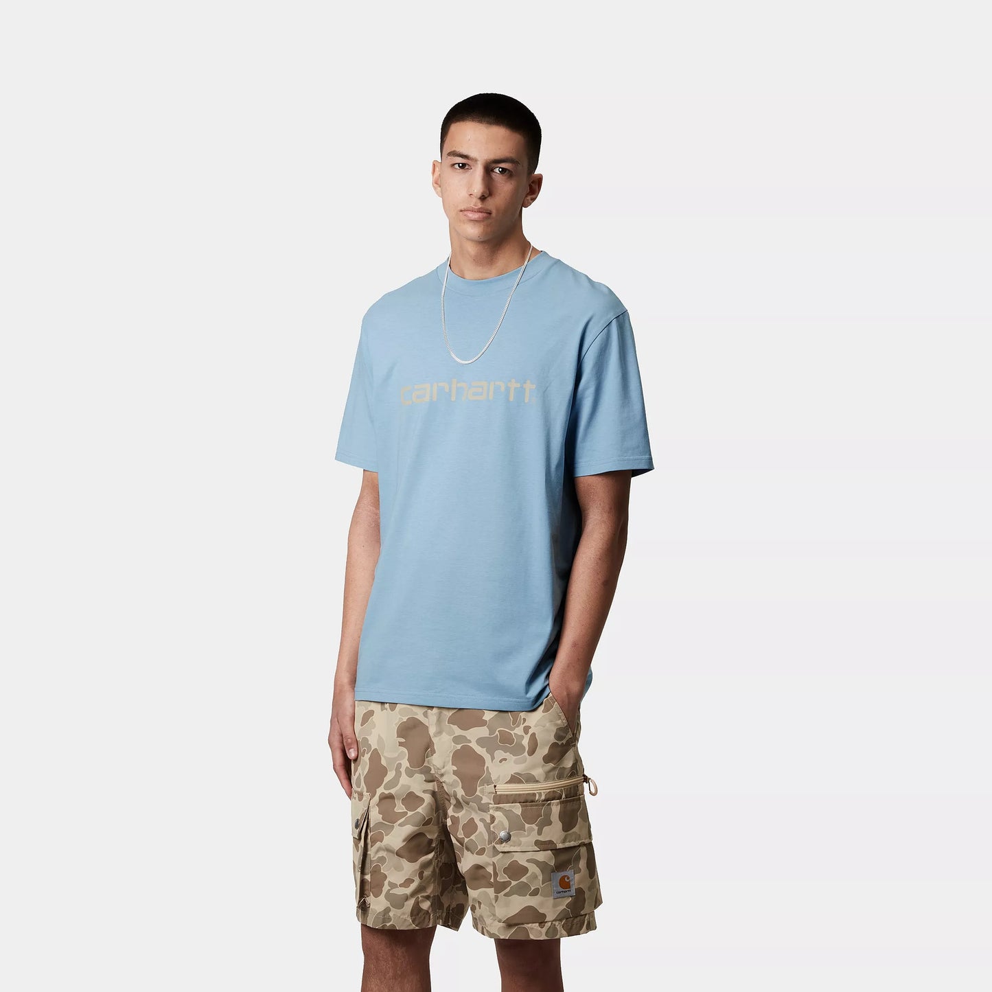 CARHARTT WIP SCRIPT T-SHIRT BLUEBIRD / FLEUR DEL SEL