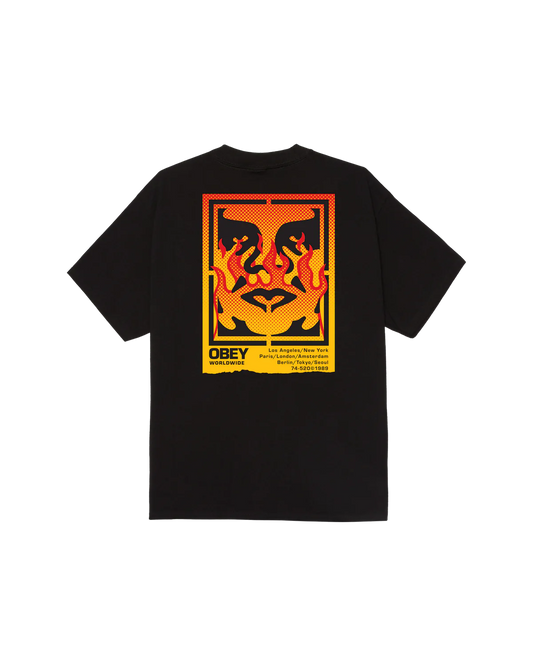 OBEY ICON STENCIL FLAME CLASSIC T-SHIRT
