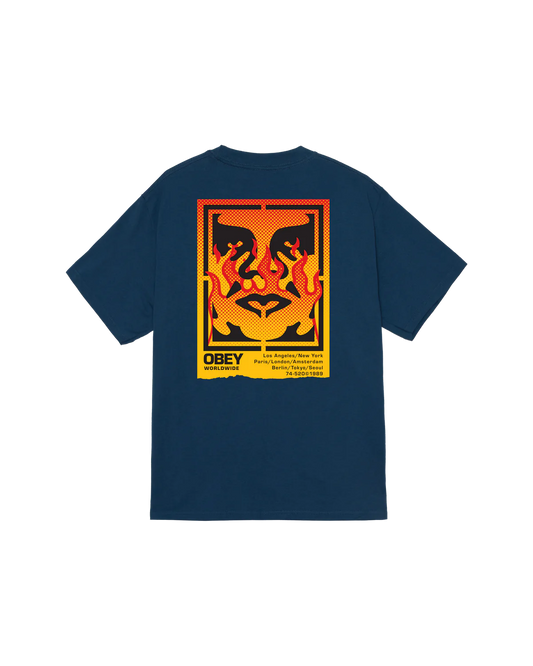 OBEY ICON STENCIL FLAME CLASSIC T-SHIRT