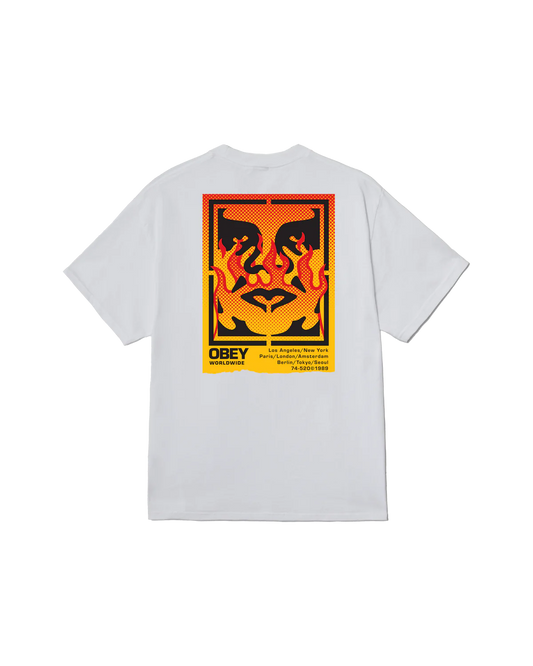 OBEY ICON STENCIL FLAME CLASSIC T-SHIRT