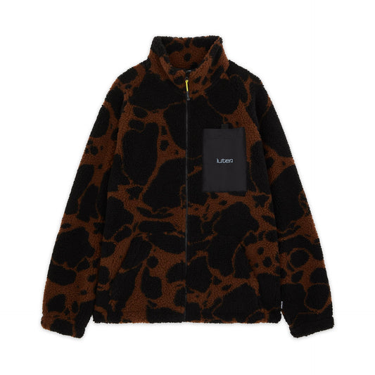 IUTER MARBLE FUR ZIP NECK
