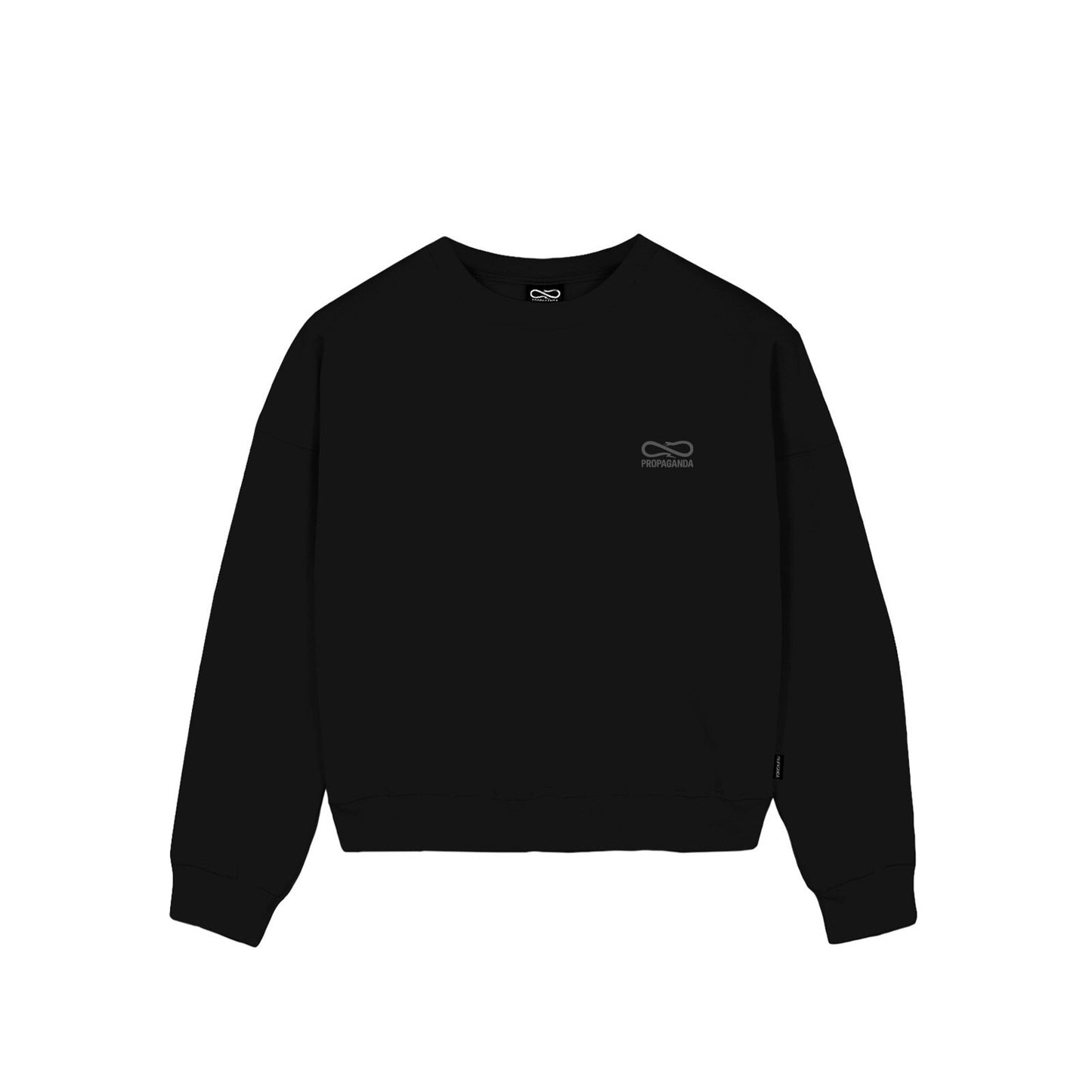 PROPAGANDA WOMAN  CREWNECK LOGO EMBROIDERY BLACK