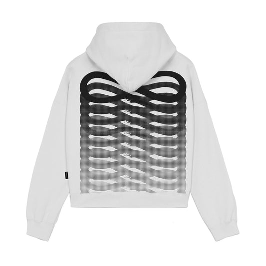 PROPAGANDA WOMAN RIBS CROP HOODIE WHITE