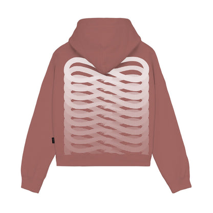 PROPAGANDA WOMAN RIBS CROP HOODIE CLAY