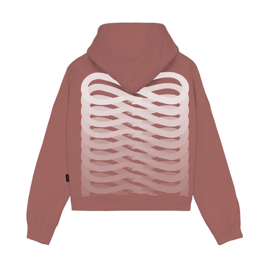 PROPAGANDA WOMAN RIBS CROP HOODIE CLAY