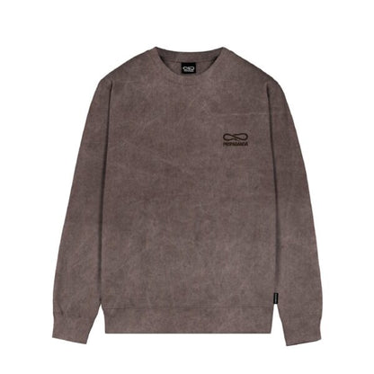 PROPAGANDA LOGO EMBROIDERY CREWNECK BROWN STONE WASH