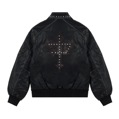PROPAGANDA CAPIATL VARSITY JACKET BLACK
