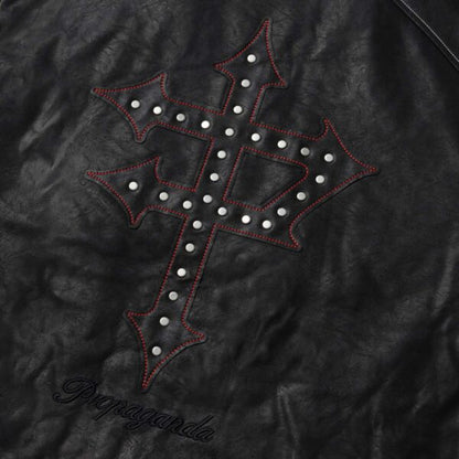 PROPAGANDA CAPIATL VARSITY JACKET BLACK