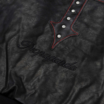 PROPAGANDA CAPIATL VARSITY JACKET BLACK