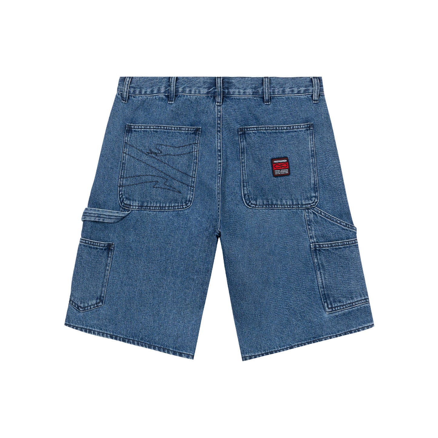 PROPAGANDA CARPENTER LABEL SHORT BLUE WASHED DENIM