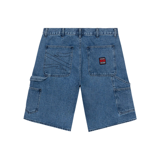 PROPAGANDA CARPENTER LABEL SHORT BLUE WASHED DENIM