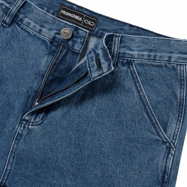 PROPAGANDA CARPENTER LABEL SHORT BLUE WASHED DENIM