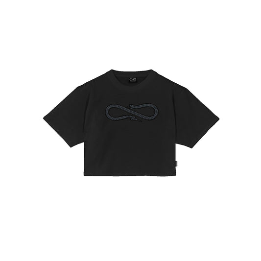 PROPAGANDA WOMAN LOGO STUDS T-SHIRT BLACK