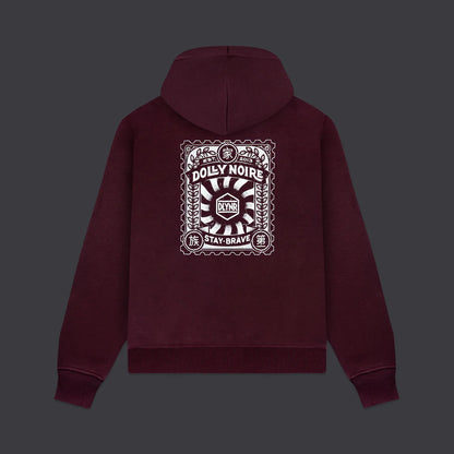 DOLLY NOIRE STAMP ZIP HOODIE PRUNE