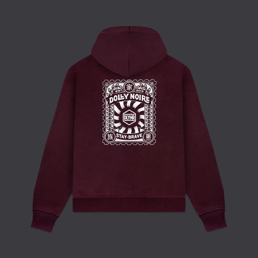 DOLLY NOIRE STAMP ZIP HOODIE PRUNE