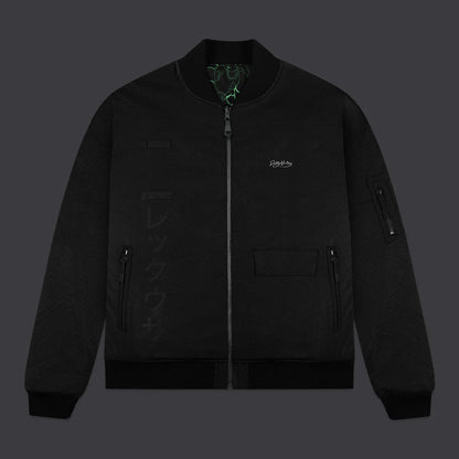 DOLLY NOIRE POKEMON RAYQUAZA PATTERN BOMBER BLACK