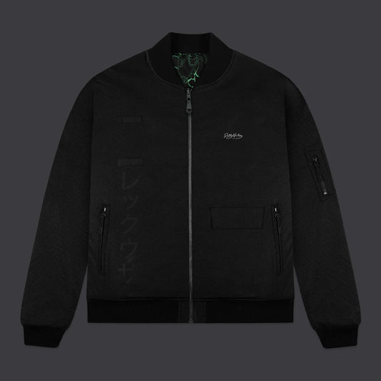 DOLLY NOIRE POKEMON RAYQUAZA PATTERN BOMBER BLACK