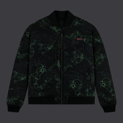 DOLLY NOIRE POKEMON RAYQUAZA PATTERN BOMBER BLACK