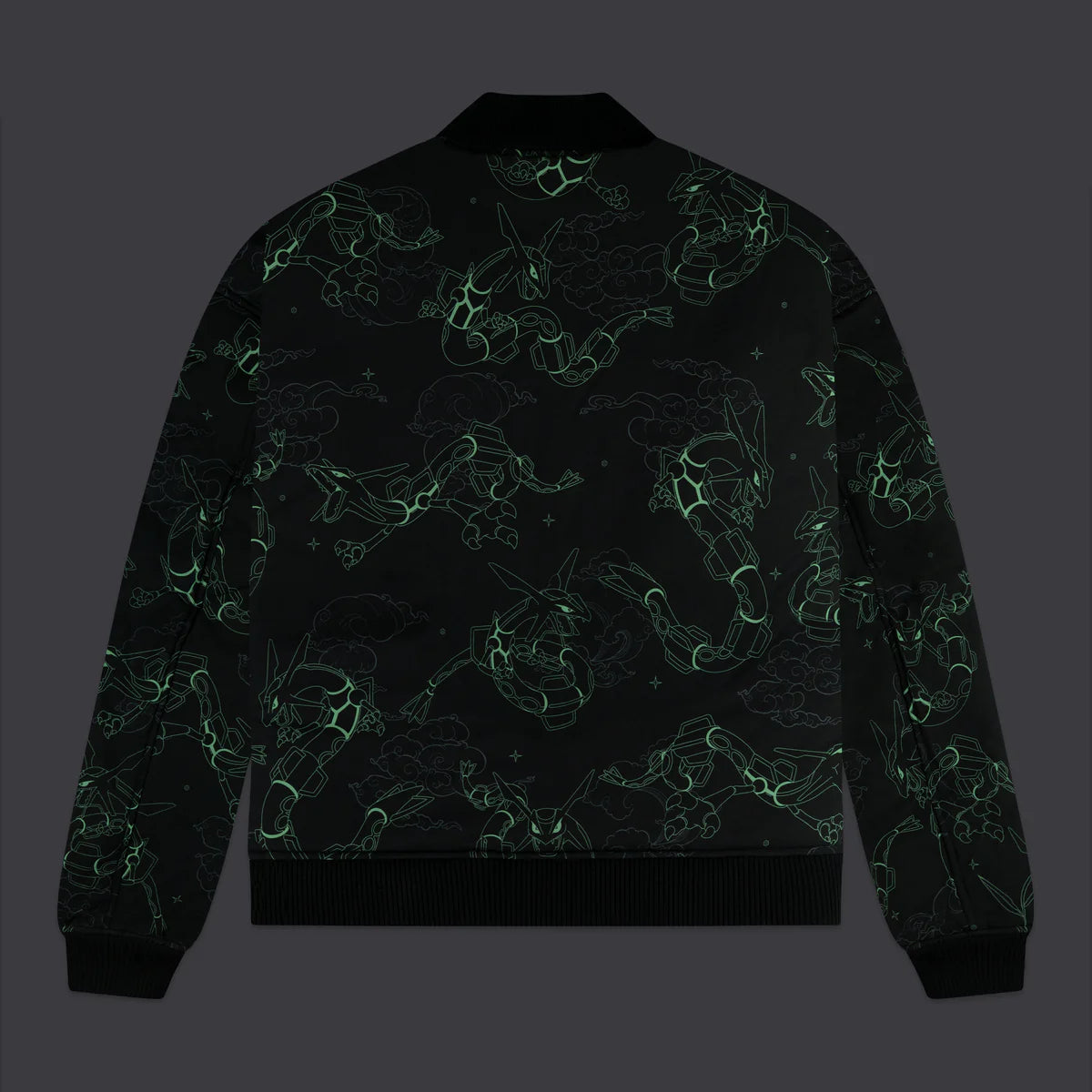 DOLLY NOIRE POKEMON RAYQUAZA PATTERN BOMBER BLACK