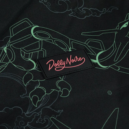DOLLY NOIRE POKEMON RAYQUAZA PATTERN BOMBER BLACK