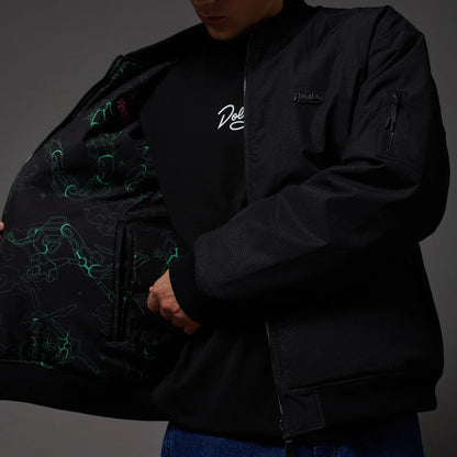 DOLLY NOIRE POKEMON RAYQUAZA PATTERN BOMBER BLACK