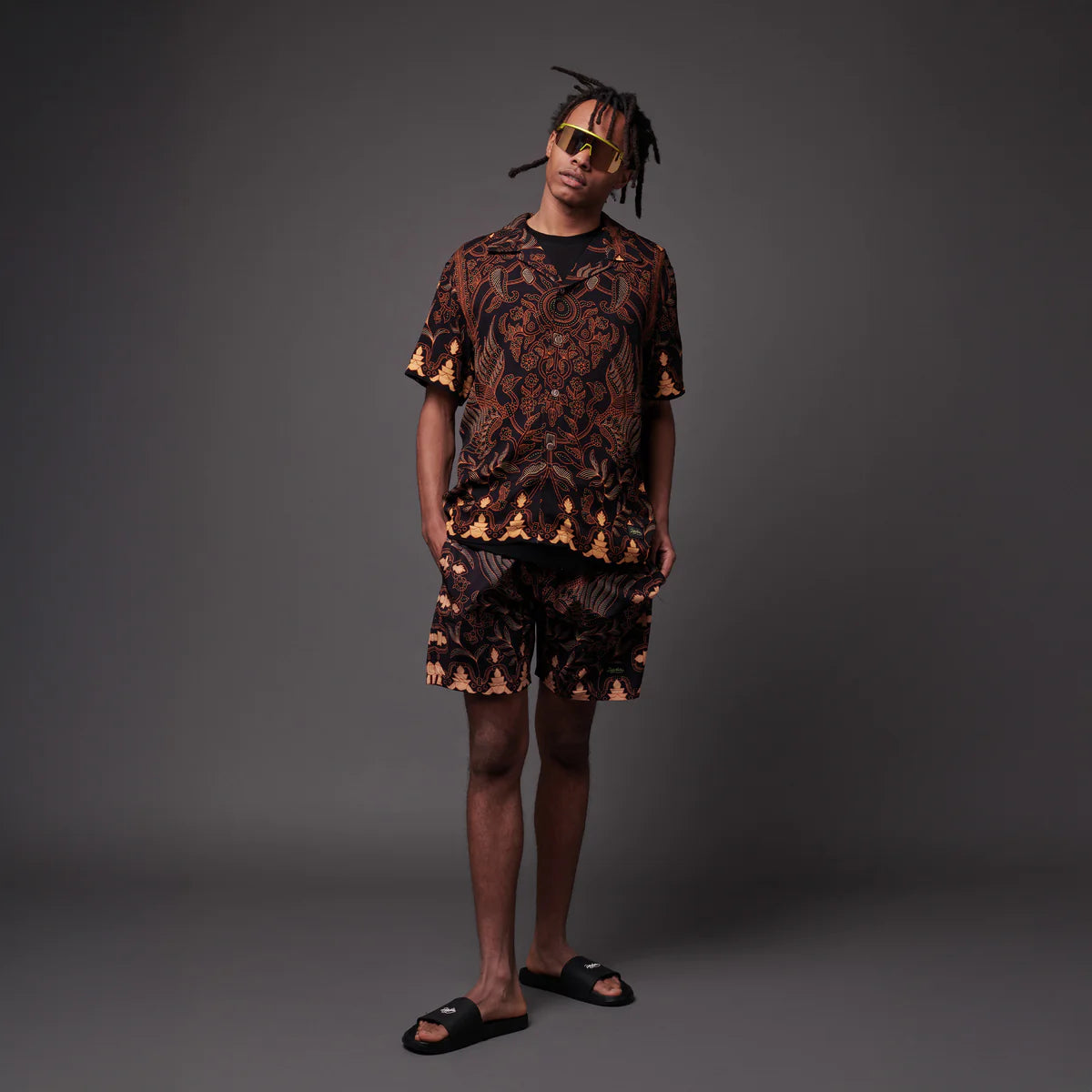 DOLLYNOIRE NOMADIO BATIK BOWLING SHIRT