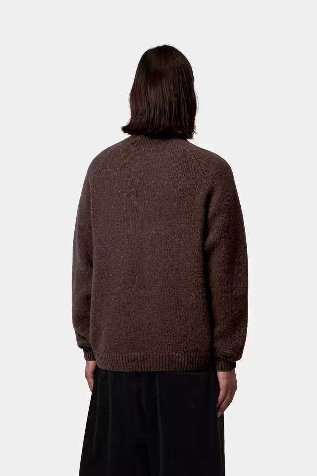 CARHARTT WIP ANGLISTIC SWEATER SPECKLED TOBACCO