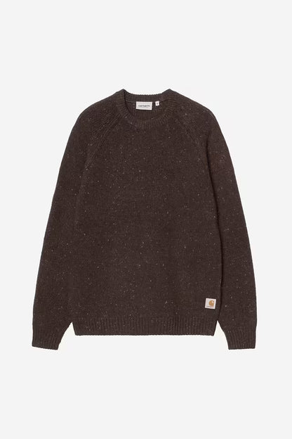 CARHARTT WIP ANGLISTIC SWEATER SPECKLED TOBACCO