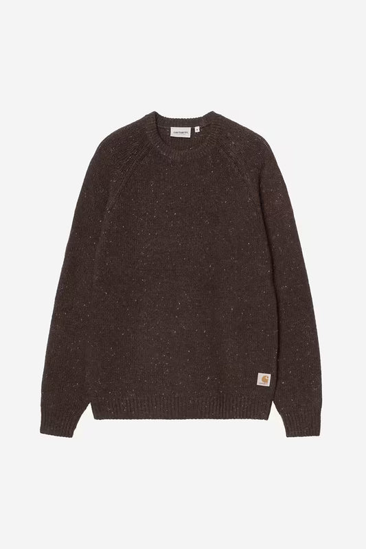CARHARTT WIP ANGLISTIC SWEATER SPECKLED TOBACCO