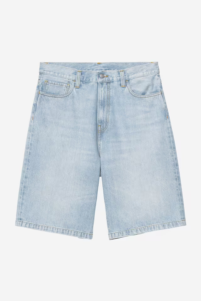CARHARTT WIP LANDON SHORT BLUE HEAVY WORM BLEACHED