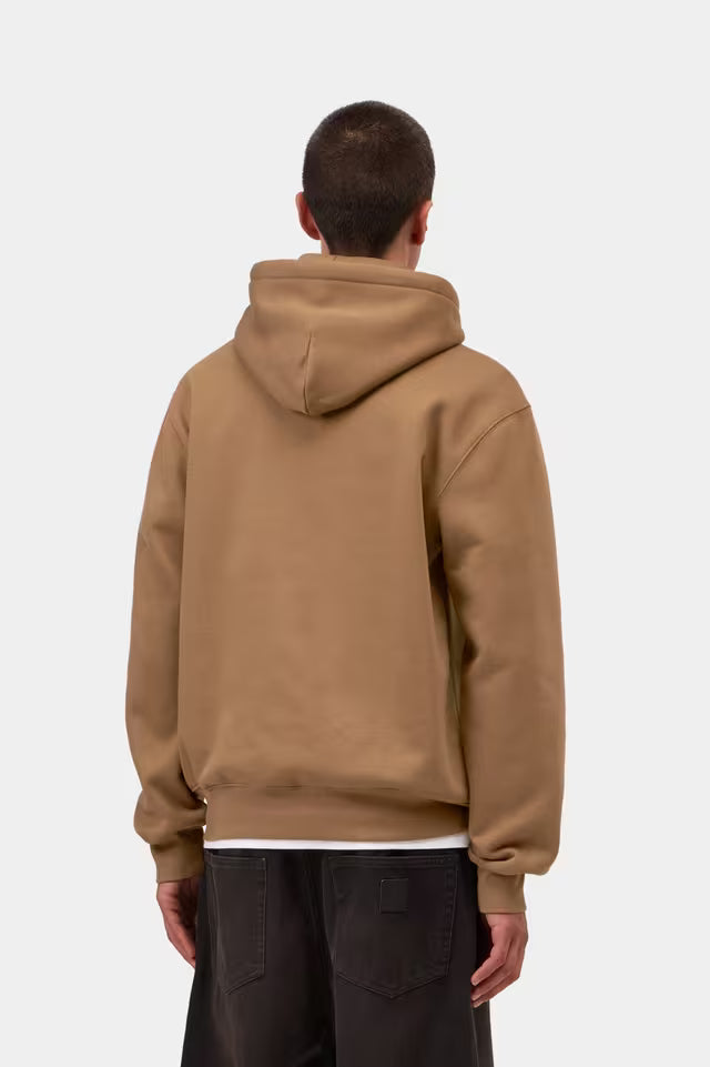 CARHARTT WIP HOODED CARHARTT SWEAT H BROWN/BLACK