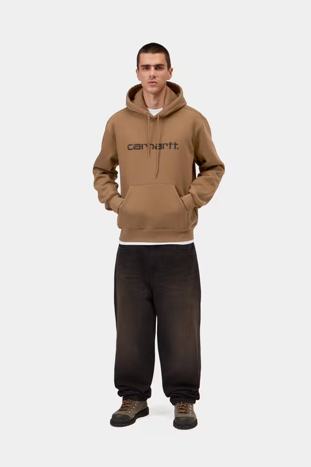 CARHARTT WIP HOODED CARHARTT SWEAT H BROWN/BLACK