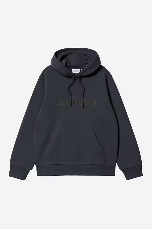 CARHARTT WIP HOODED CARHARTT SWEAT DARK NAVY/ DARK SCARAB