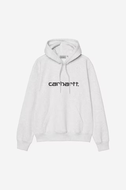 CARHARTT WIP HOODED CARHARTT SWEAT ASH HEATHER/GRAPHITE