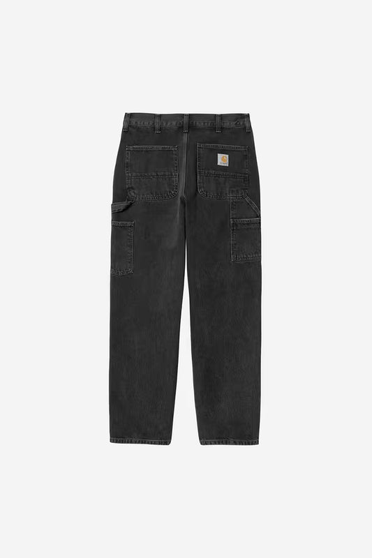 CARHARTT WIP SINGLE KNEE PANT BLACK STONE WASH
