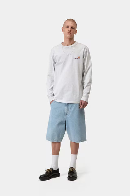 CARHARTT WIP SINGLE KNEE SHORT BLUE HEAVY STONE BLEACHED