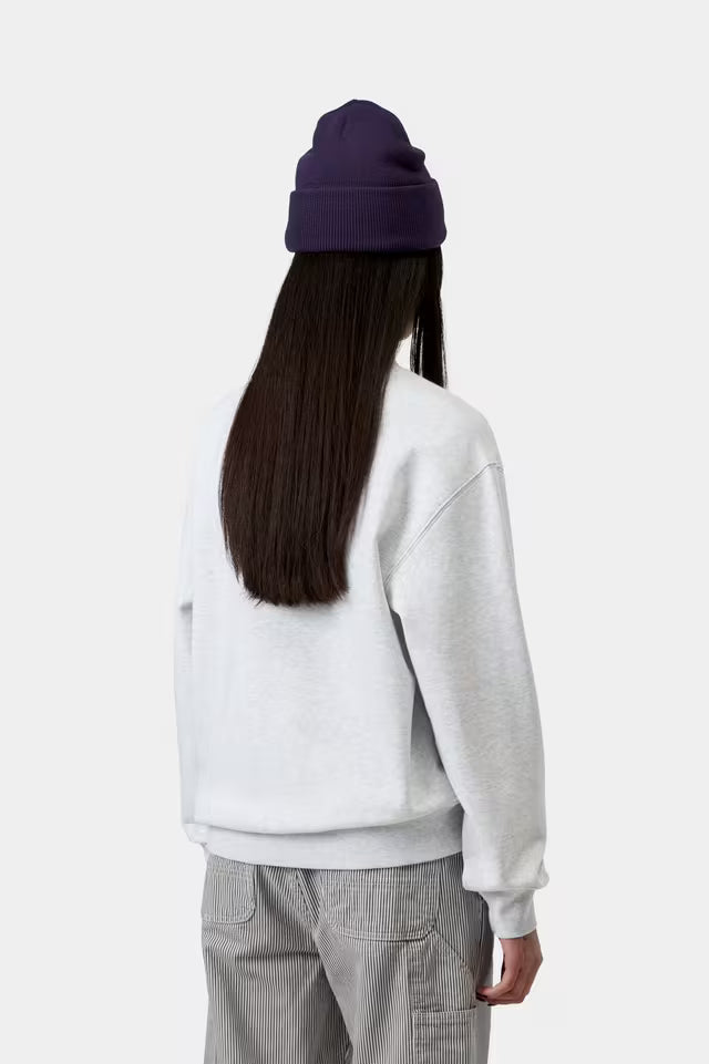CARHARTT WIP W' CARHARTT SWEAT ASH HEATHER/COZY PUEPLE