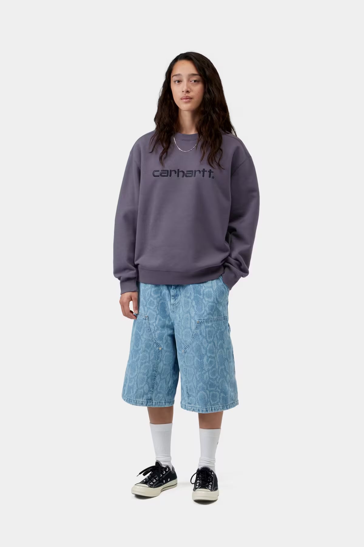 CARHARTT WIP W' CARHARTT SWEAT SHADY PURPLE/DARK NAVY